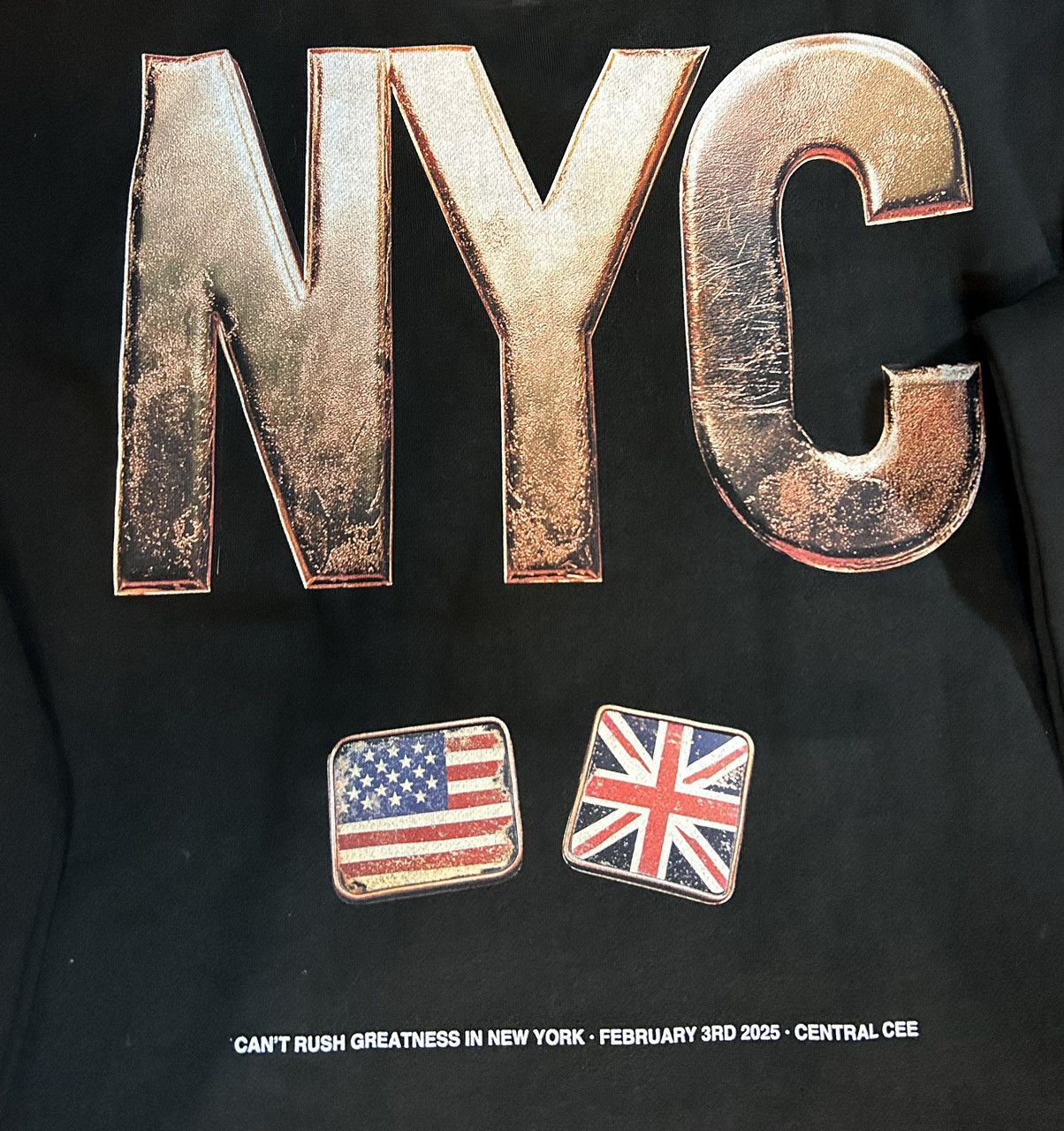 Band Tees Central Cee Can’t Rush Greatness NYC Black CRG Hoodie Large Size US L / EU 52-54 / 3 - 2 Thumbnail