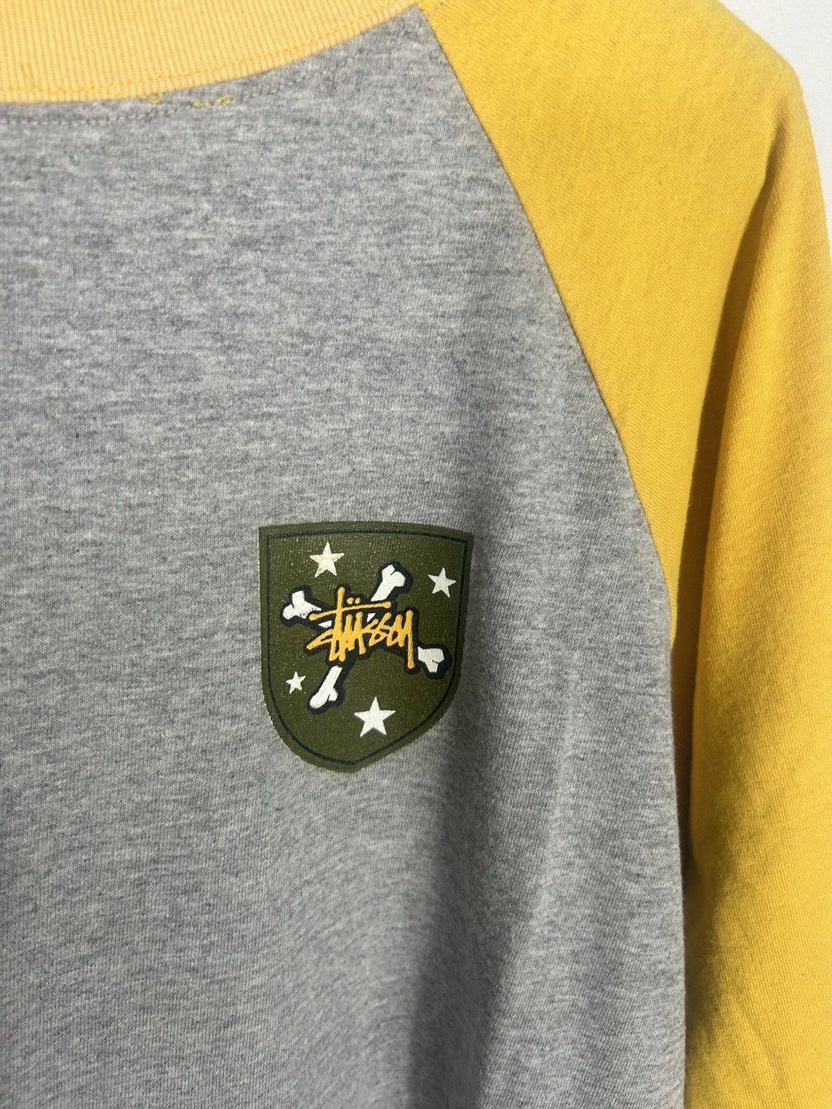 Stussy Vintage Stüssy Long Sleeve Grey & Yellow size L Size US L / EU 52-54 / 3 - 11 Thumbnail