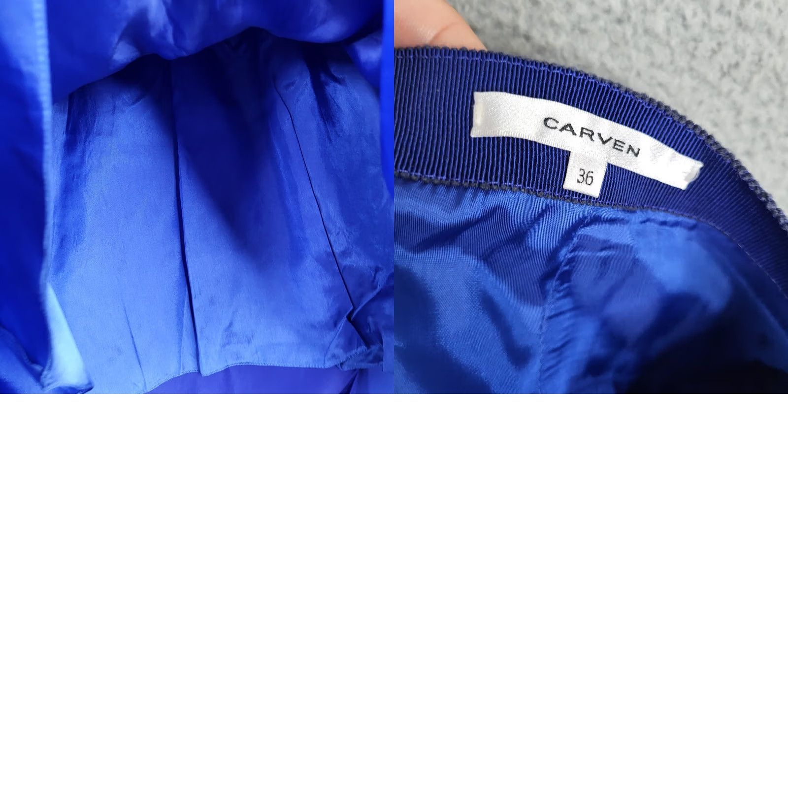 Carven CARVEN Women's Blue Lining A-line Skirt Size 36 Regular Knee Length Victorian? No, skip. Size 25" / US 0 / IT 36 - 8 Thumbnail