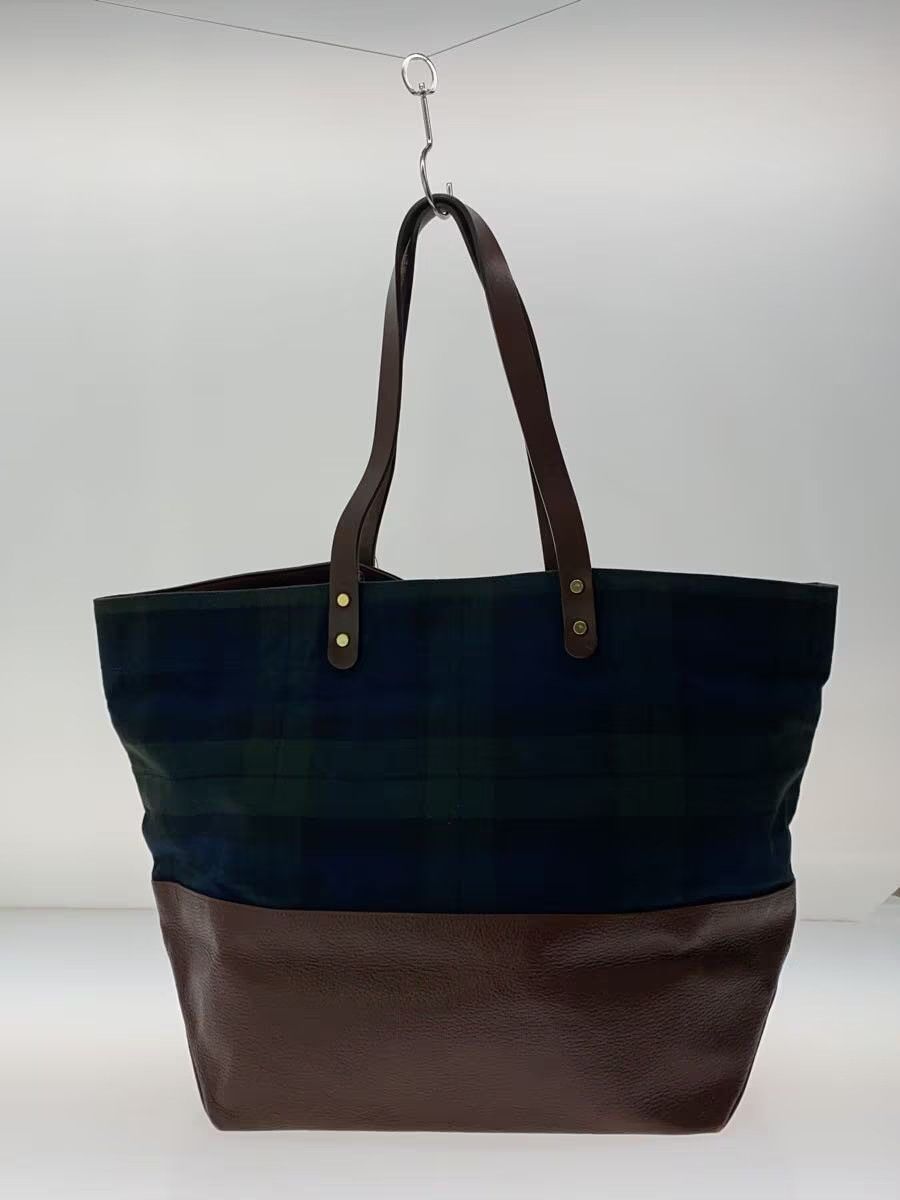 Undercover Plaid Leather Tote Bag Size ONE SIZE - 3 Thumbnail