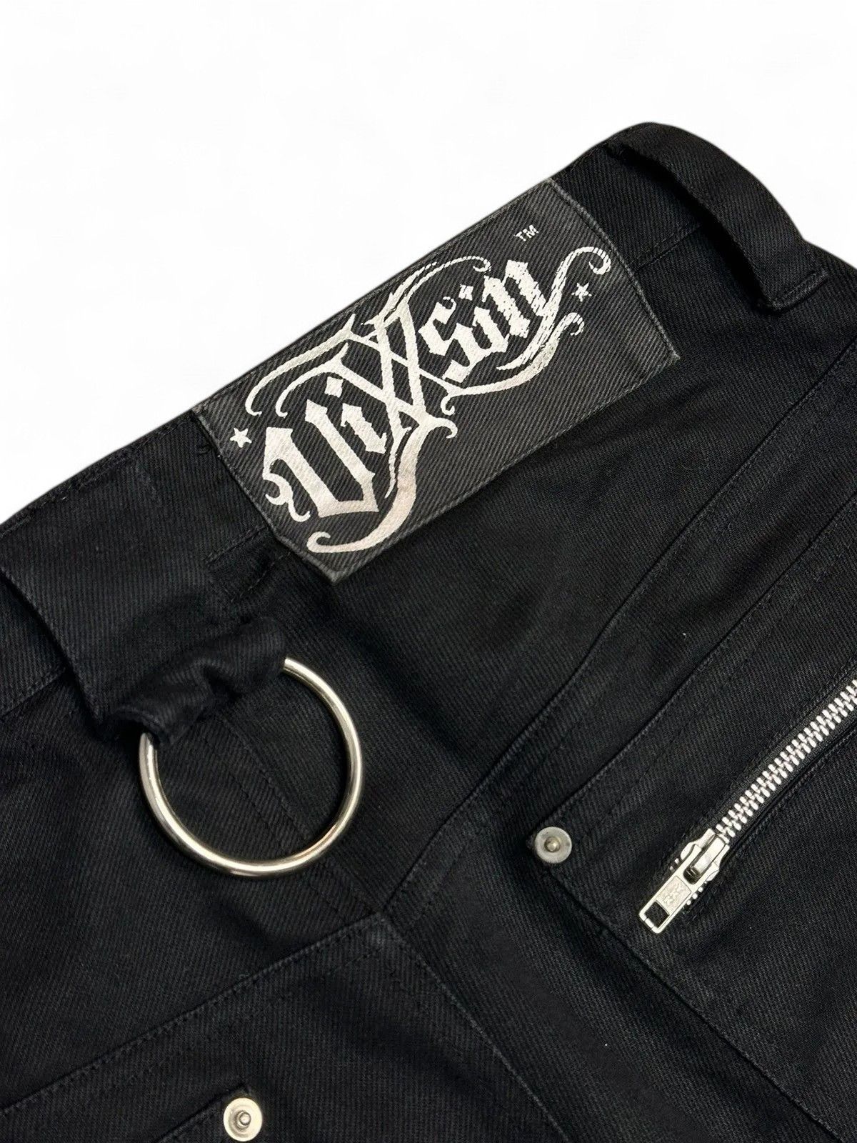 Gotcha Vixxsin Y2K Black Denim Pants Gothic Punk Streetwear Size US 34 / EU 50 - 15 Thumbnail