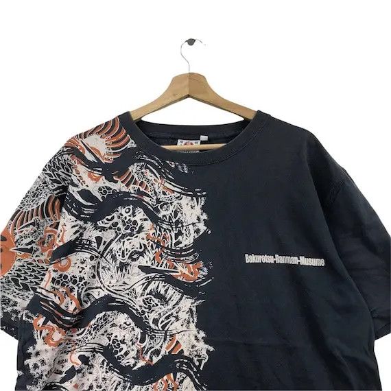 Japanese Brand Vtg BAKURETSU RANMAN MUSUME Japan Sukajan Tee Shirt Dragon Size US L / EU 52-54 / 3 - 8 Thumbnail