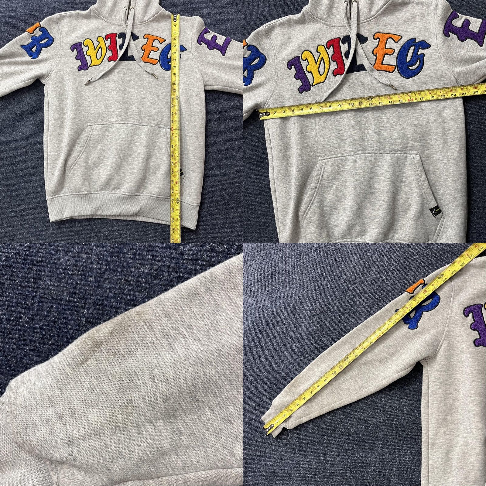 Vintage Screenshot Hoodie Mens Medium Gray Privileged Chenille Graphic Fleece Sweatshirt Size US M / EU 48-50 / 2 - 8 Thumbnail