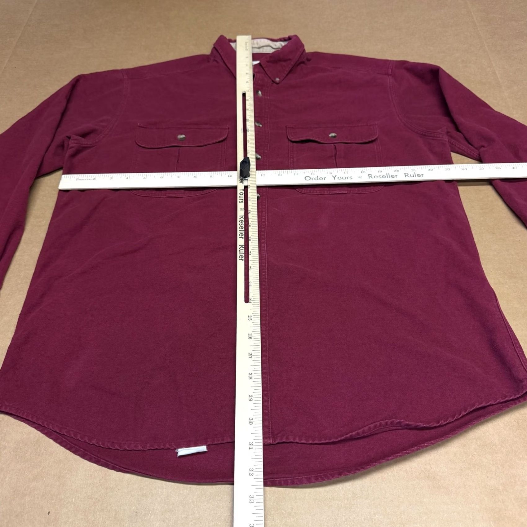 Vintage Cabela's Shirt Mens LT Red Twill Snap Button Long Sleeve Cotton Workwear Size US L / EU 52-54 / 3 - 7 Thumbnail