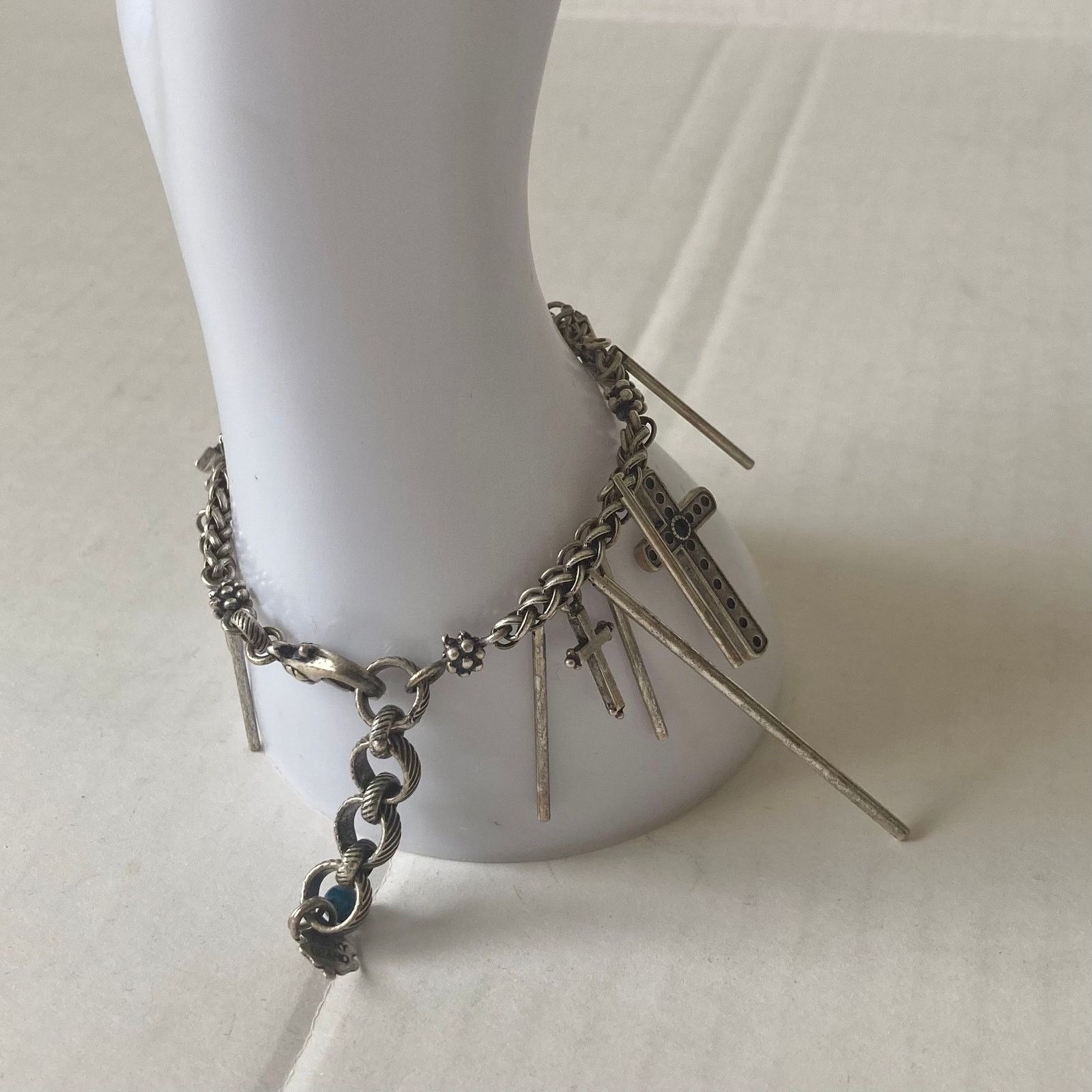 Lucky Brand Lucky Brand Silver charm bracelet antiqued metal chain Cross Size ONE SIZE - 5 Thumbnail