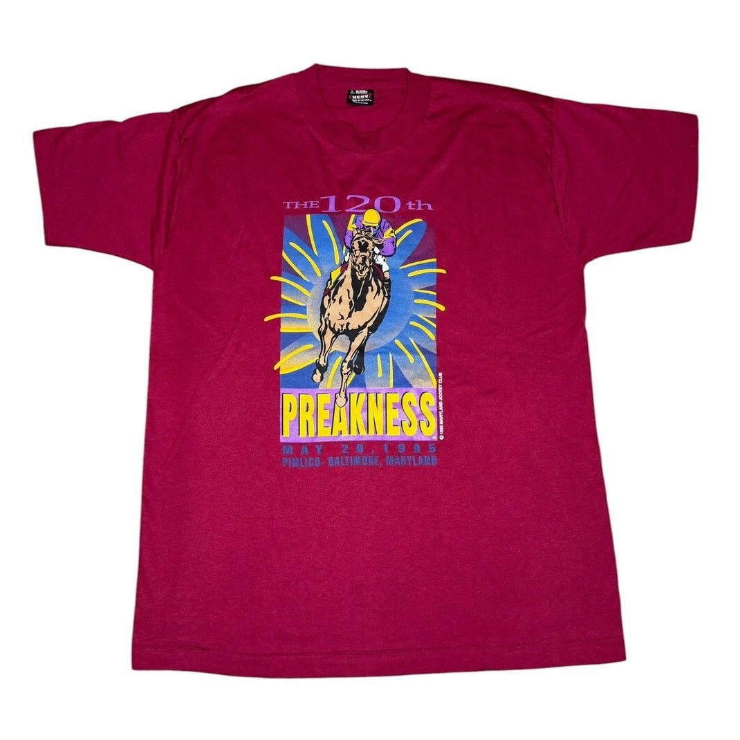 Fruit Of The Loom × Vintage Vintage 90s 120th Preakness Horse Racing Maryland T-Shirt Size US L / EU 52-54 / 3 - 1 Thumbnail