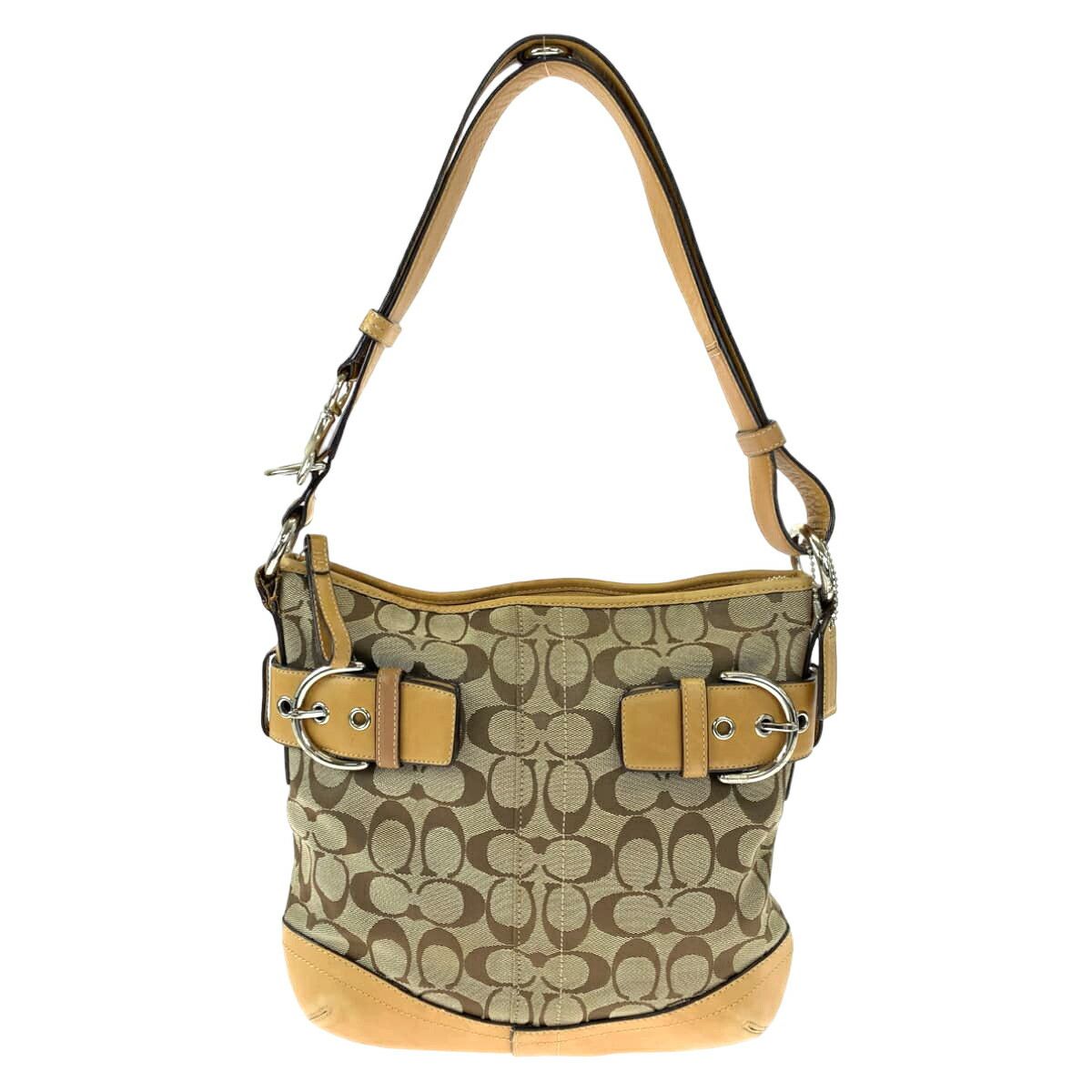 Coach Coach Signature Canvas Shoulder Bag F03574 Canvas Shoulder Bag F03574 in Brown, Women's