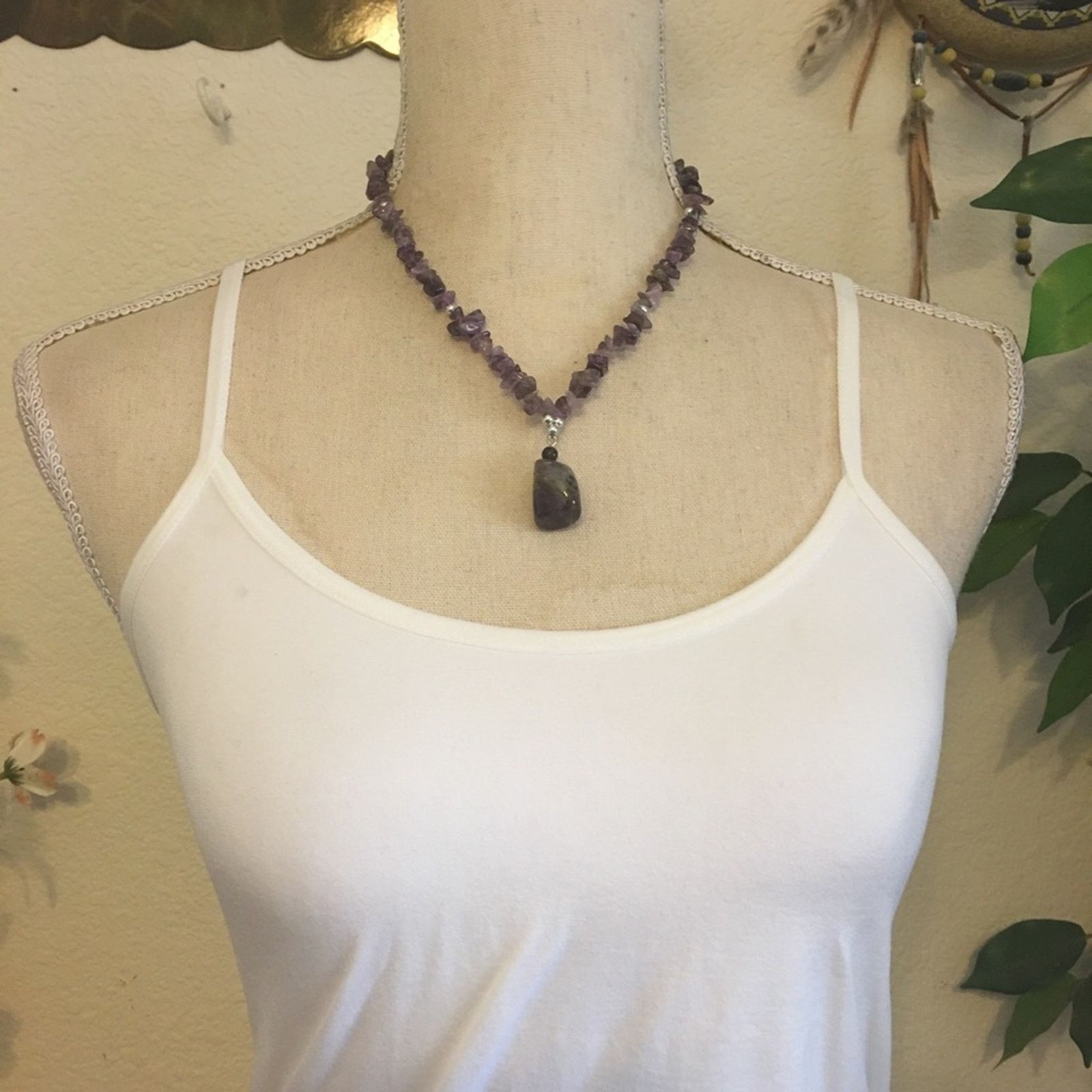 Vintage Vintage genuine amethyst slab gem necklace Size ONE SIZE - 3 Thumbnail