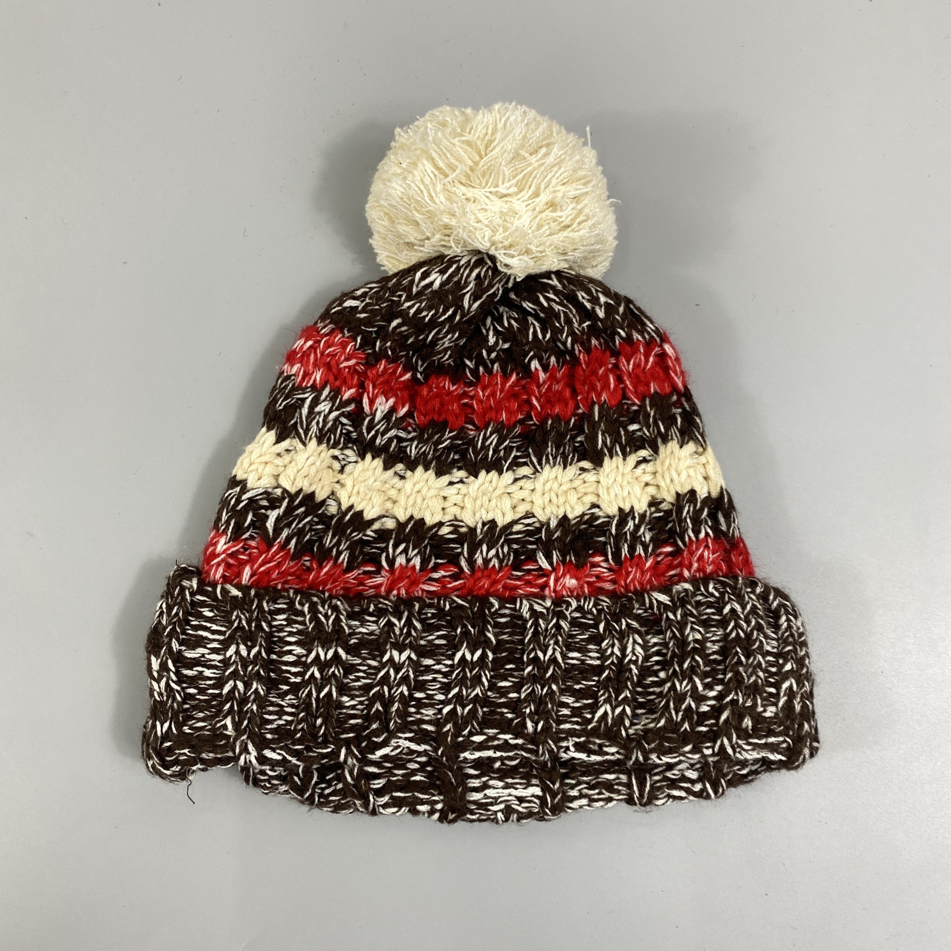 Japanese Brand Knitted Stripe Beanie Hats Pom Pom -BN1170 Size ONE SIZE - 7 Thumbnail
