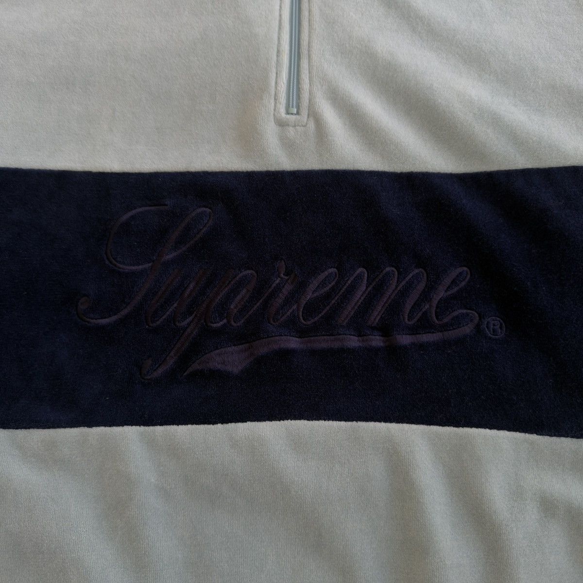 Supreme FW17 Velour Half Zip Pullover Size US L / EU 52-54 / 3 - 4 Thumbnail
