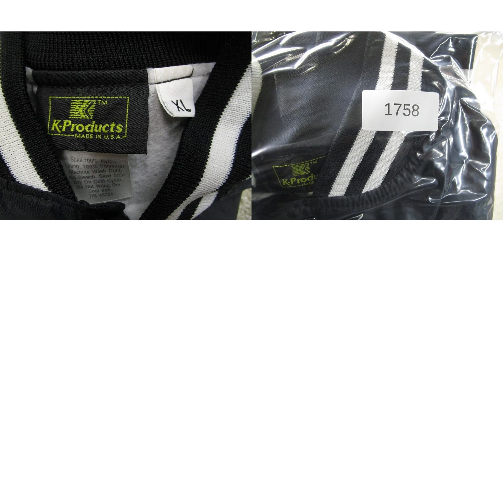 Logo 7 VINTAGE K-Products Jacket Mens XL Black Nylon Varsity USA Snap Front Size US XL / EU 56 / 4 - 8 Thumbnail