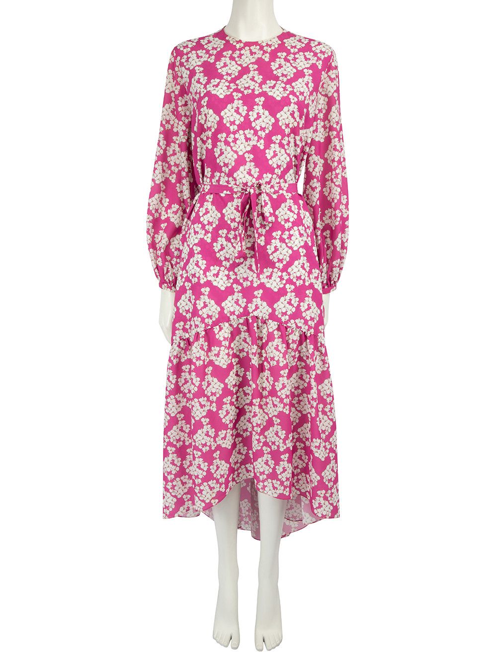 image of Borgo De Nor Pink Floral Midi Dress, Women's (Size Medium)