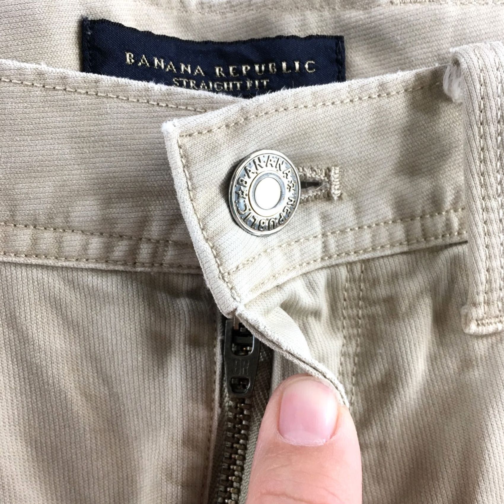 Banana Republic Banana Republic Jeans Mens 32" Waist Straight Fit Denim Beige Mid Rise 5-Pocket Regular Inseam 31.5in Size US 32 / EU 48 - 5 Thumbnail