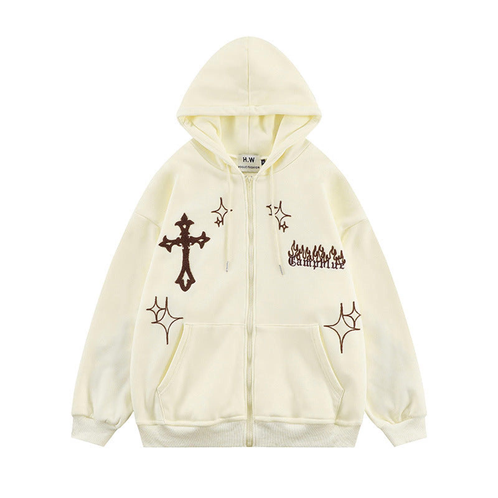 Japanese Brand Cross Graphic Full Zip-Up Hoodie Size US XL / EU 56 / 4 - 1 Thumbnail
