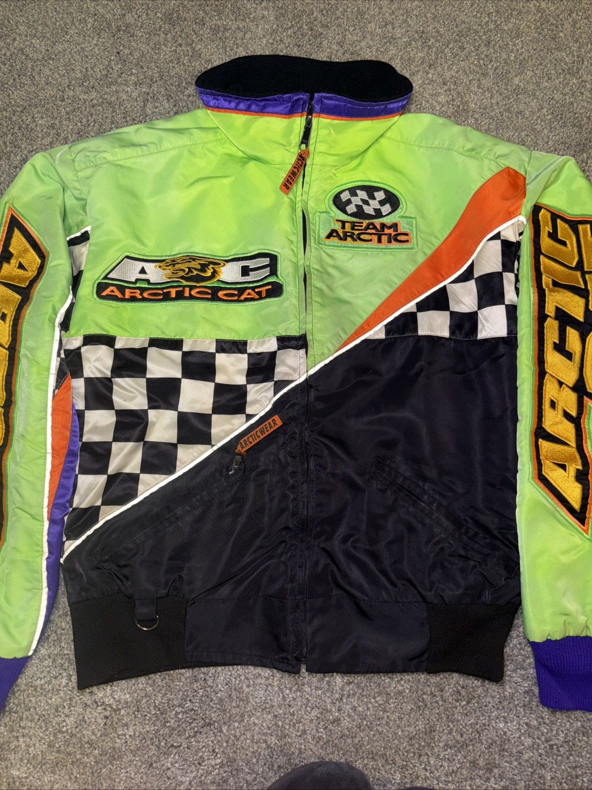 Vintage Arctic Cat 90s Mens Size S Team Arctic Racing Bomber Jacket Size US S / EU 44-46 / 1 - 4 Thumbnail