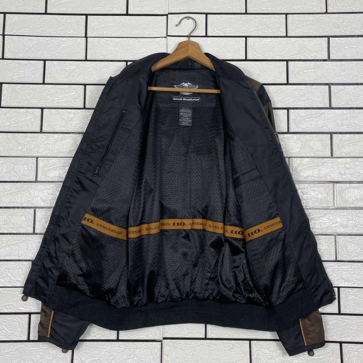 Harley Davidson 📌Vintage Biker Jacket Harley Davidson Spell Out Big Logo Size US S / EU 44-46 / 1 - 14 Thumbnail