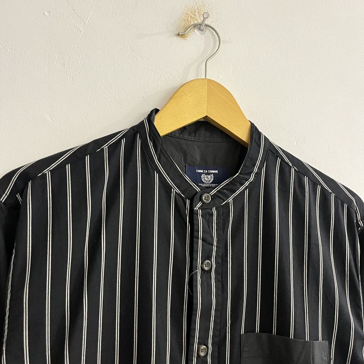 Issey Miyake Comme Ca Commune - Striped 3/4 Sleeve Button Up Shirt Size US S / EU 44-46 / 1 - 3 Thumbnail