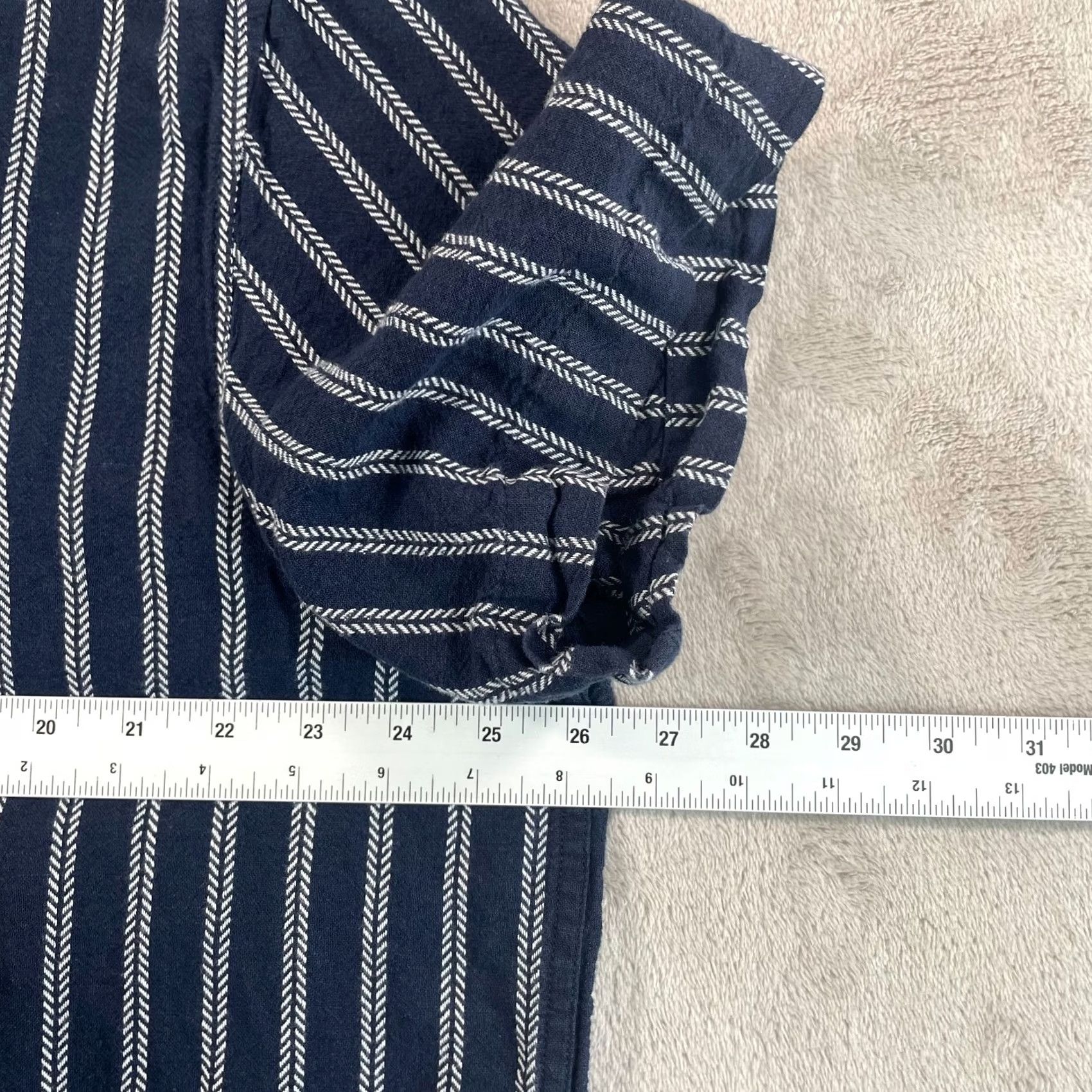 Banana Republic Banana Republic Camp Shirt Men XL Blue Striped Linen Blend Button-Up Casual Vacation Size US XL / EU 56 / 4 - 5 Thumbnail
