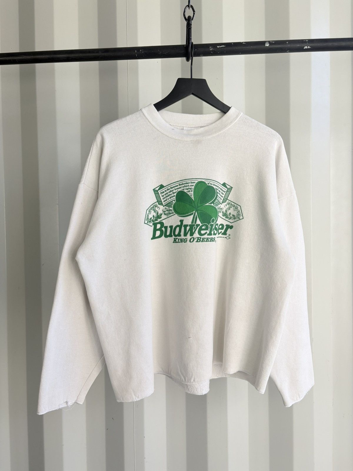 Vintage Vintage Budweiser Sweater Cutoff Distressed Faded Grunge Size US XL / EU 56 / 4 - 2 Thumbnail