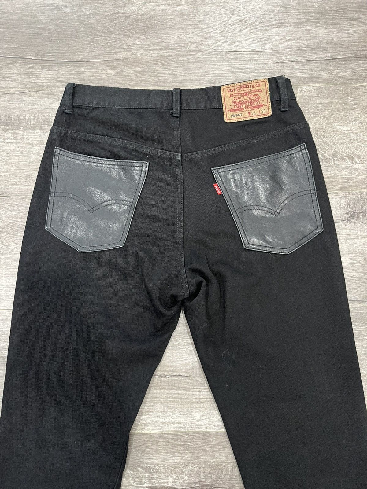 Comme des Garcons × Junya Watanabe Junya Watanabe Black Leather Patch Jeans Size US 32 / EU 48 - 4 Thumbnail