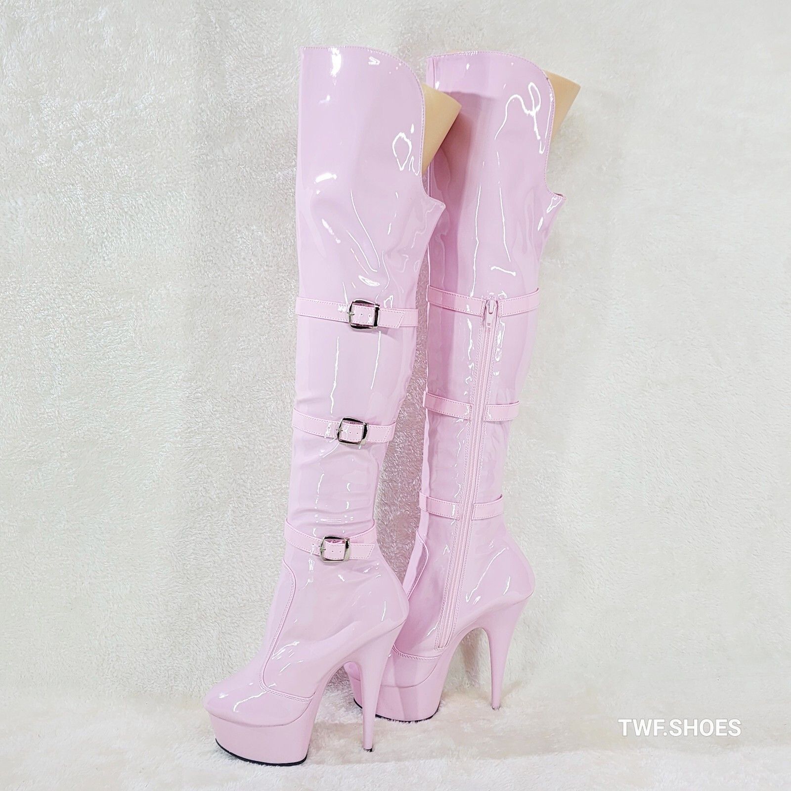Other Delight 3018 Pink Patent OTK Over the Knee Platform Thigh Bo Size US 8 / IT 38 - 2 Thumbnail