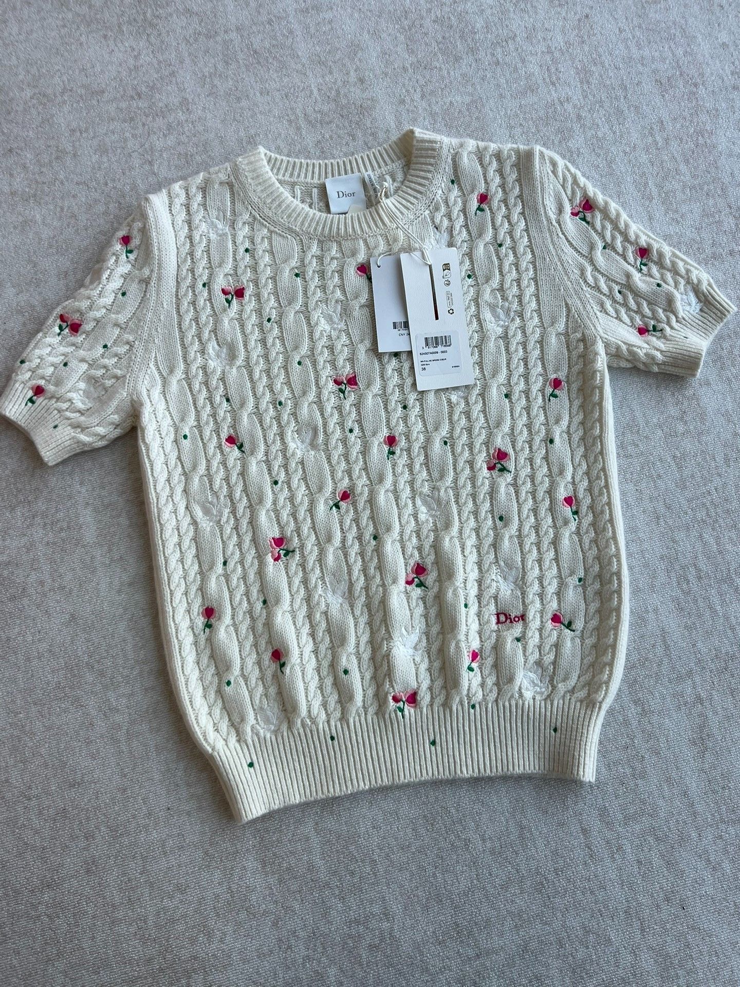 Dior Dior Spring 26 Floral Embroidery Knit Top Size S / US 4 / IT 40 - 1 Thumbnail