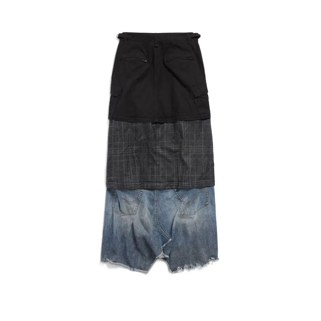 Balenciaga o1w1db10825 Maxi Layered Cargo Skirt in Multicolor Size 26" / US 2 / IT 38 - 6 Thumbnail