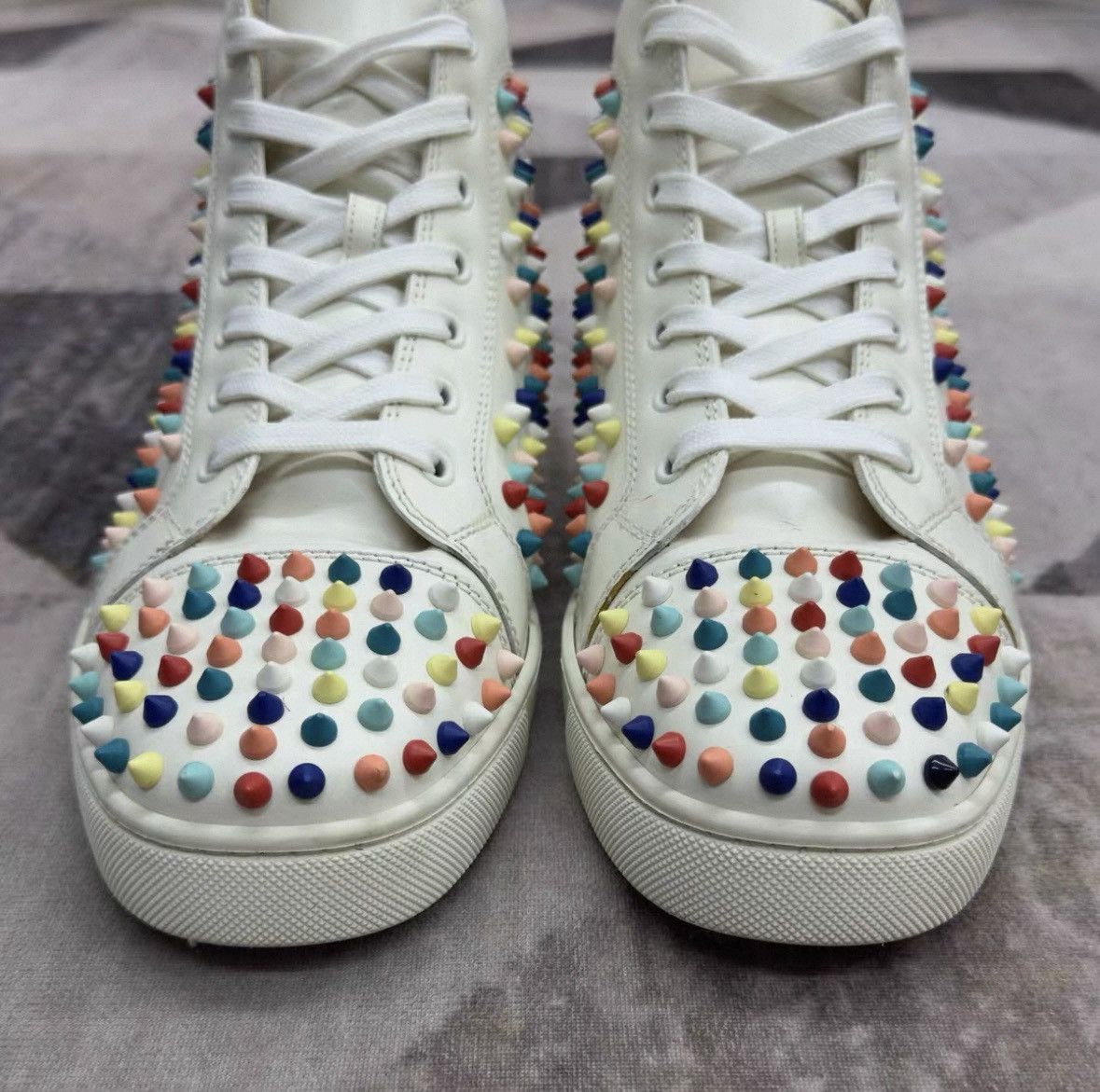 Christian Louboutin Christian Louboutin Rainbow Spike High Top Sneakers Size US 9.5 / EU 42-43 - 4 Thumbnail