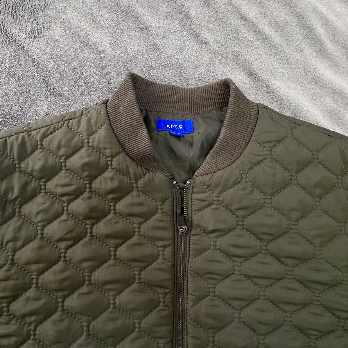 Apt. 9 Apt 9 khaki green quilted bomber jacket Size US L / EU 52-54 / 3 - 2 Thumbnail