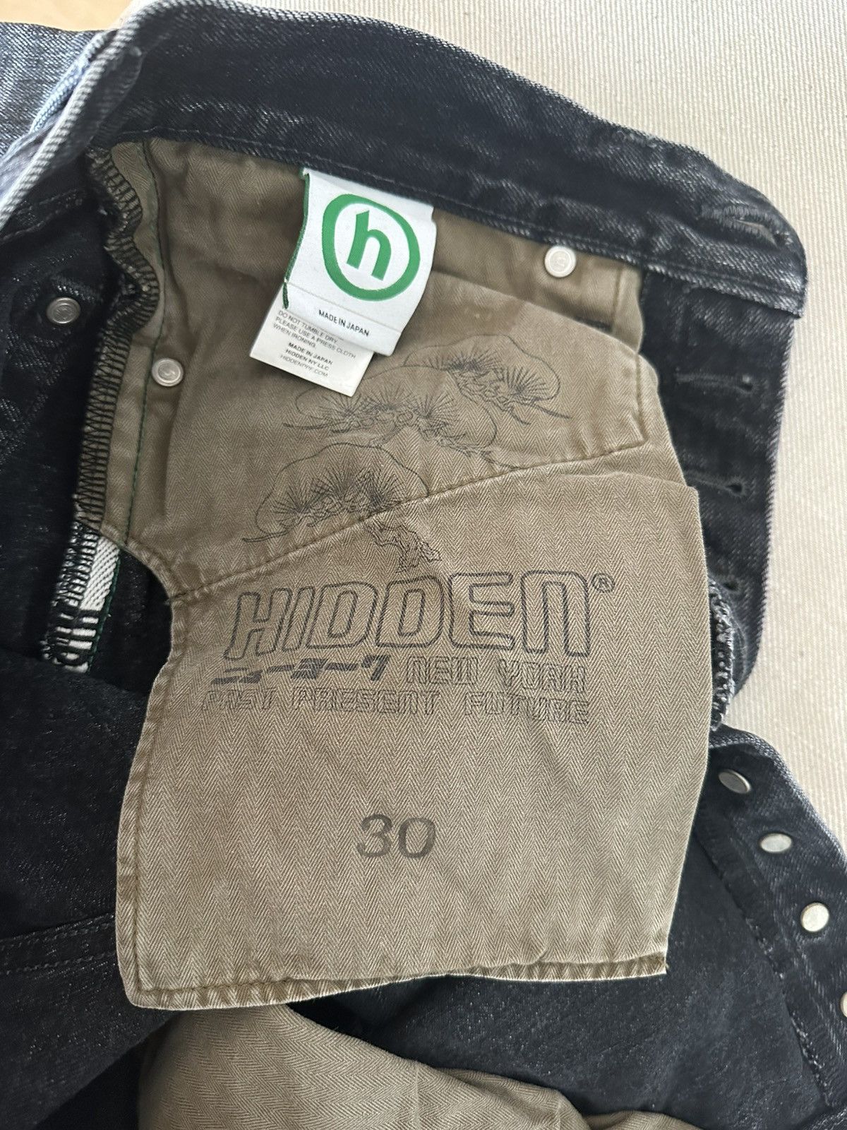 HIDDEN Hidden NY Made in Japan Black Washed Denim Pants Size US 30 / EU 46 - 5 Thumbnail