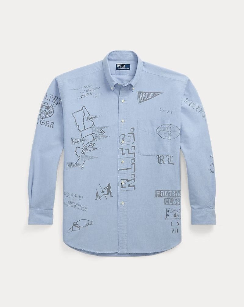 Polo Ralph Lauren Polo Ralph Lauren The Big Shirt West Village Diary Blue XL Size US XL / EU 56 / 4 - 3 Thumbnail