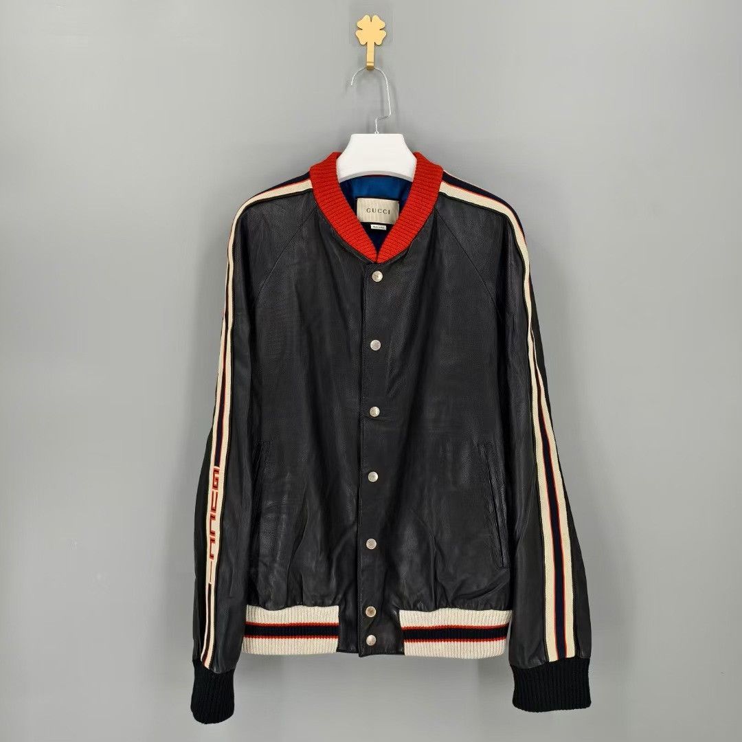Gucci Gucci Black Letter Logo Lambskin Jacket Size US M / EU 48-50 / 2 - 1 Thumbnail