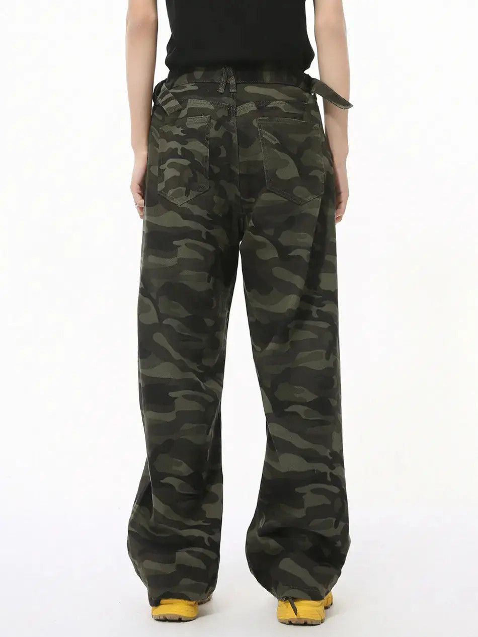 Japanese Brand Retro camouflage straight leg wide leg jeans Size US 32 / EU 48 - 4 Thumbnail