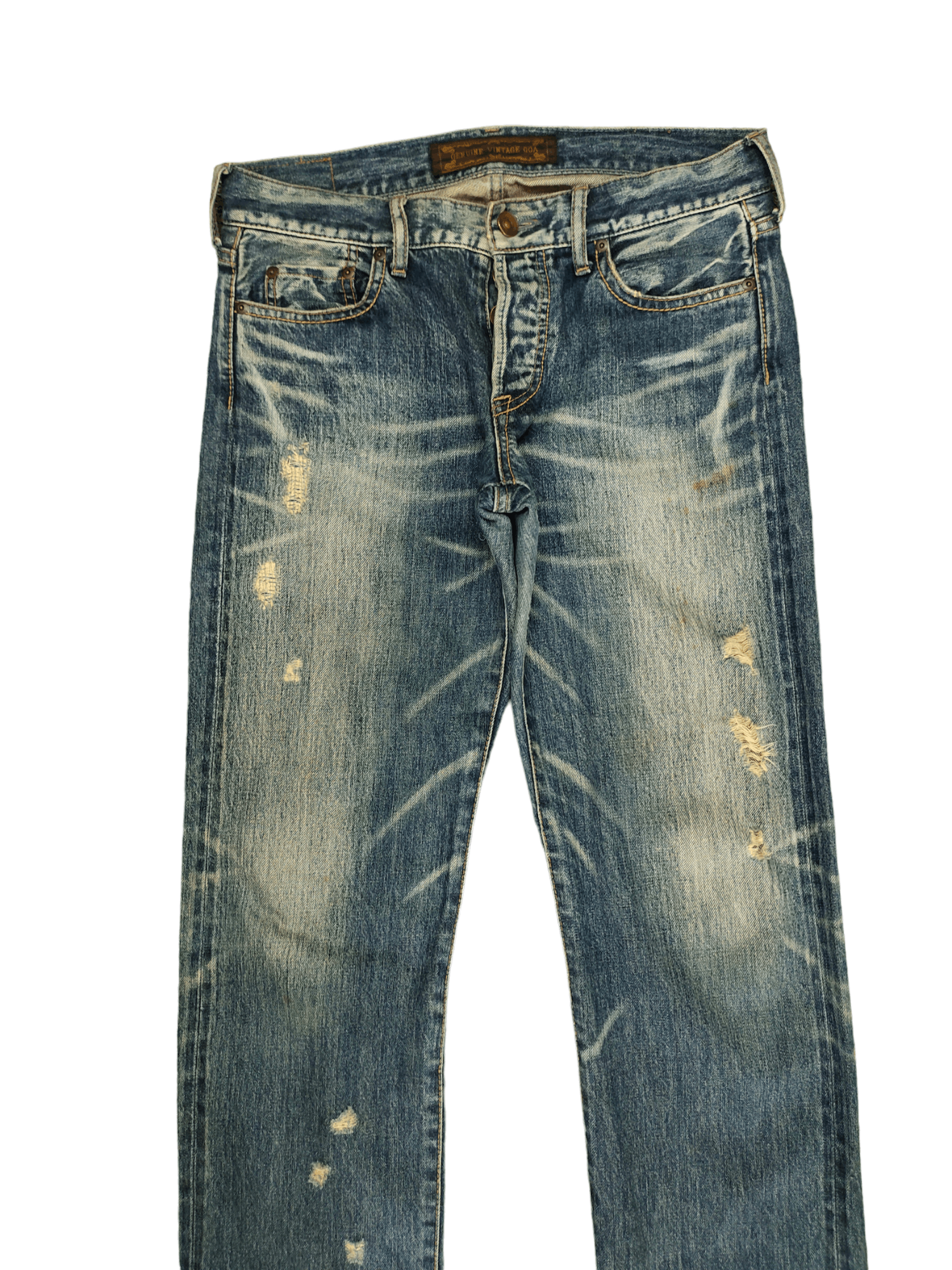 GOA Vintage GOA Clawmark Distress Selvedge Denim Jeans Size US 32 / EU 48 - 2 Thumbnail