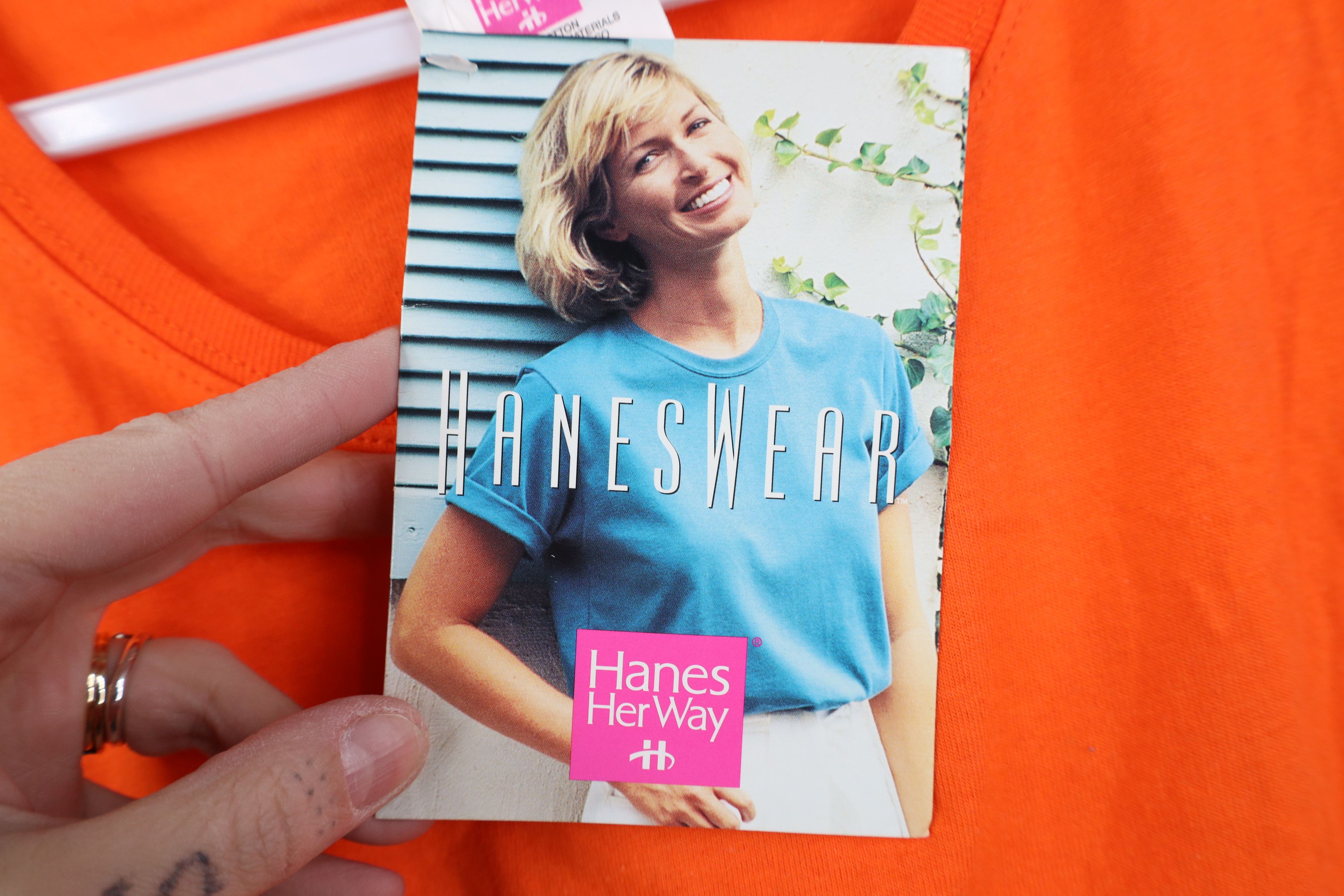 Hanes Deadstock Vintage 90s Hanes Short Sleeve T-Shirt Cotton Size XL / US 12-14 / IT 48-50 - 5 Thumbnail