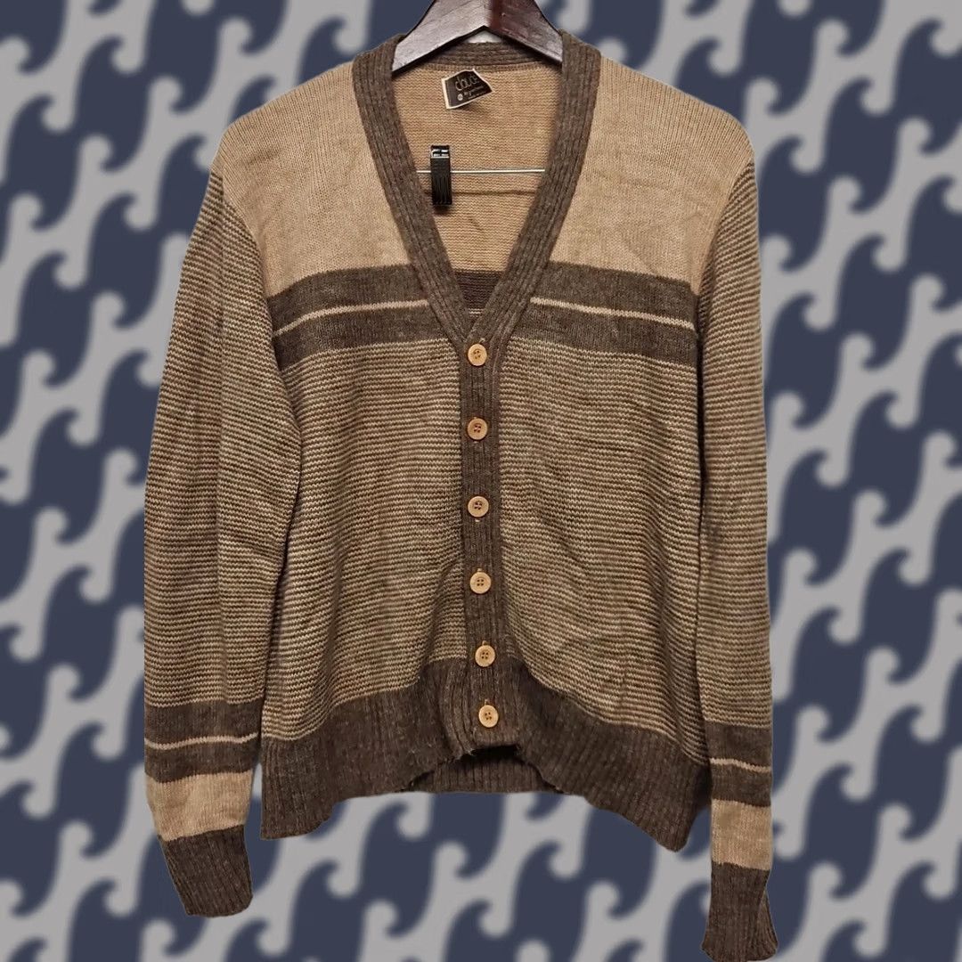 Vintage VINTAGE Claude Brentwood Cardigan XL Made USA Brown Stripe 70s Grandpa Core Mens XL Brown Stripe Cardigan Retro 1970s Size US XL / EU 56 / 4 - 1 Thumbnail