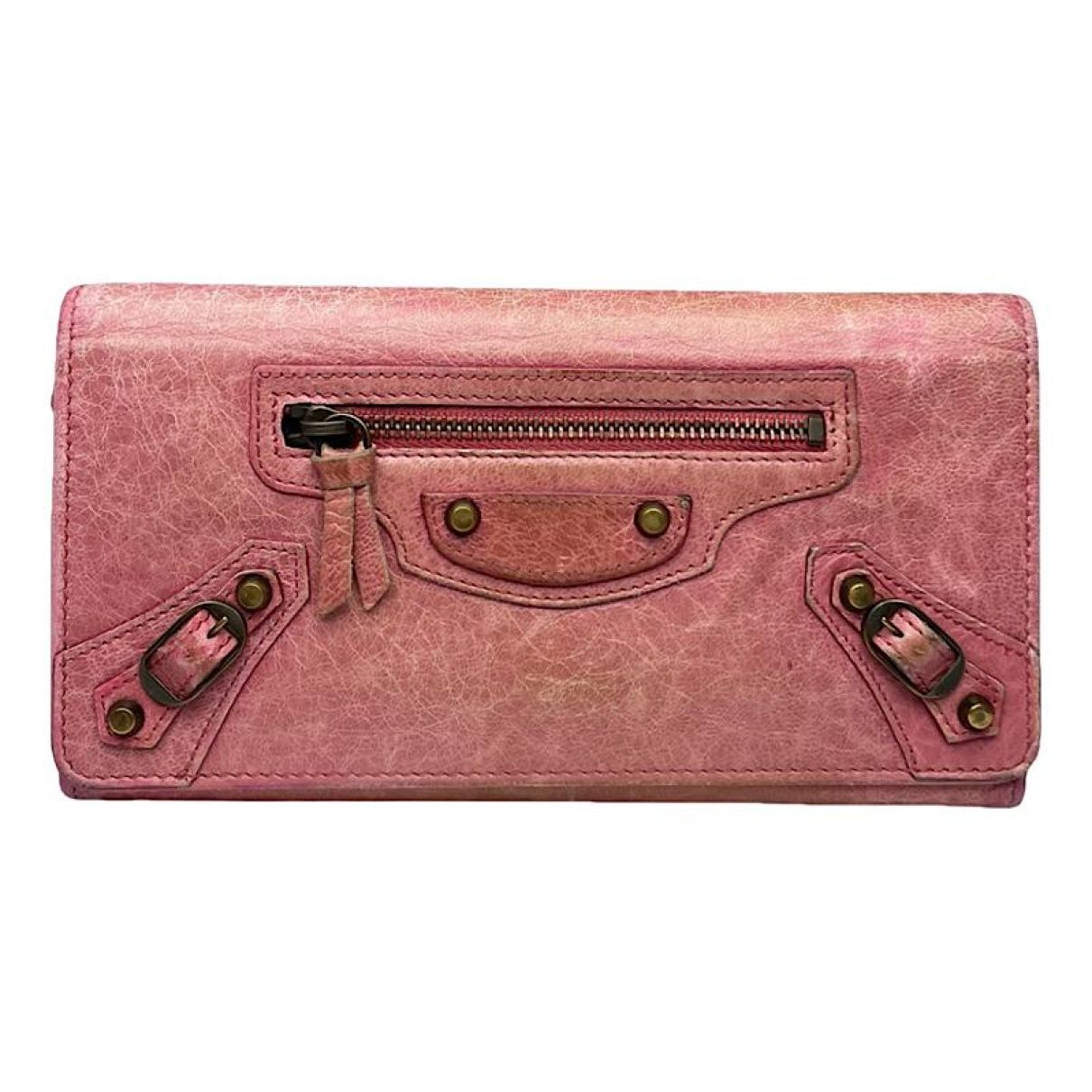 Balenciaga Pink Leather Wallet Size ONE SIZE - 1 Thumbnail