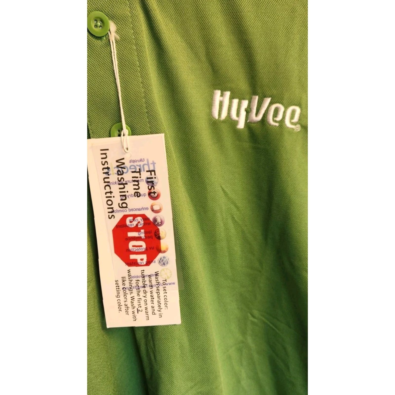 Vintage UKROPS Hyvee Polo Shirt Men’s S Small Employee Uniform Short Sleeve NWT Green Polyester Microfiber Logo Modern Classic, 90s, Work, Pride? Size US S / EU 44-46 / 1 - 4 Thumbnail