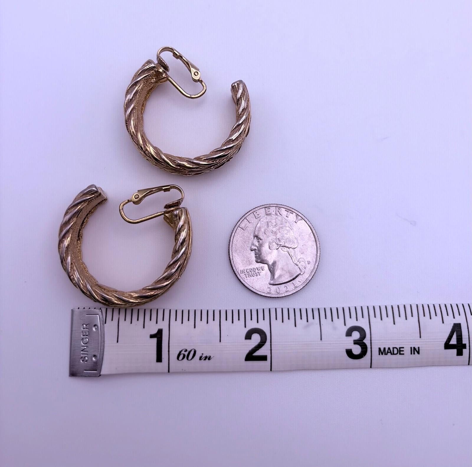 Givenchy Vintage Givenchy Textured Gold-Tone Hoop Earrings Size ONE SIZE - 7 Thumbnail