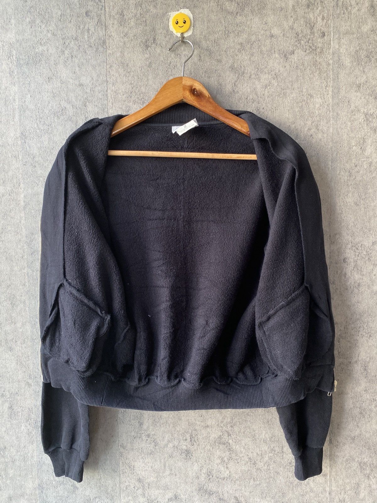 agnes b. Agnes B Faded Black Bomber Sweat Jacket Size US M / EU 48-50 / 2 - 8 Thumbnail