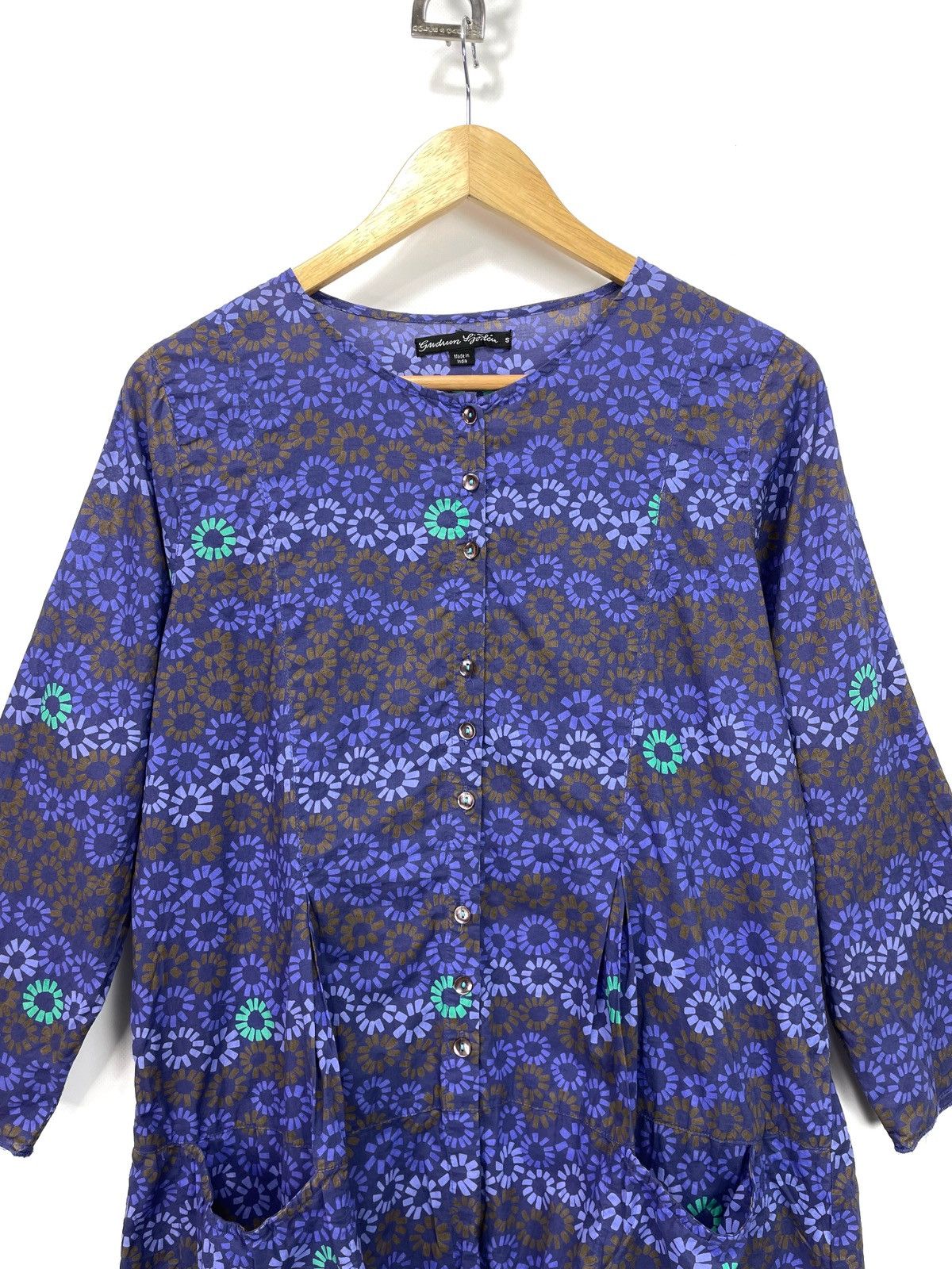 Gudrun Sjoden Gudrun Sjoden Organic Cotton Pocket Tunic Lagenlook Boho Size S / US 4 / IT 40 - 3 Thumbnail