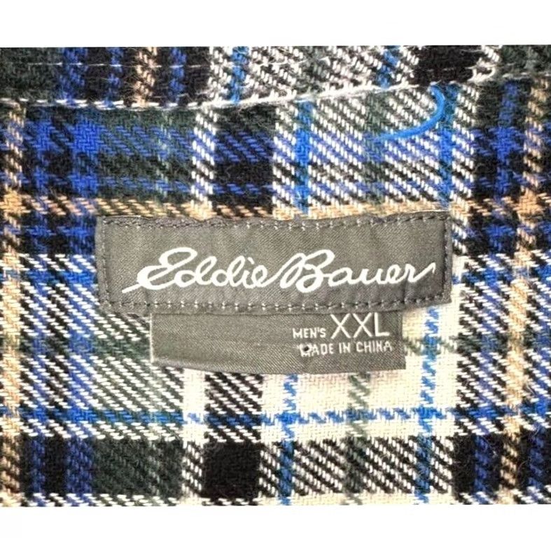 Eddie Bauer Eddie Bauer Flannel Shirt Mens 2XL Green Plaid Long Sleeve Button-Up Collar Spread Knit Cotton Spandex Easy Care Vintage: No Size US XXL / EU 58 / 5 - 4 Thumbnail