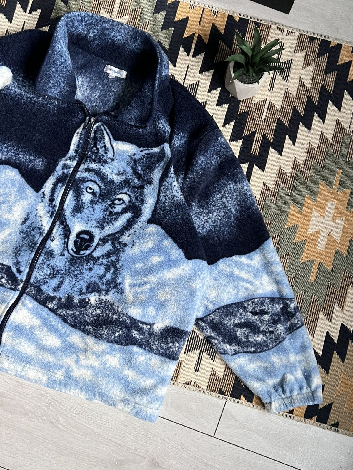 Vintage Vintage 90’s Animal Wolf Fleece Zip Jacket Size US XL / EU 56 / 4 - 3 Thumbnail
