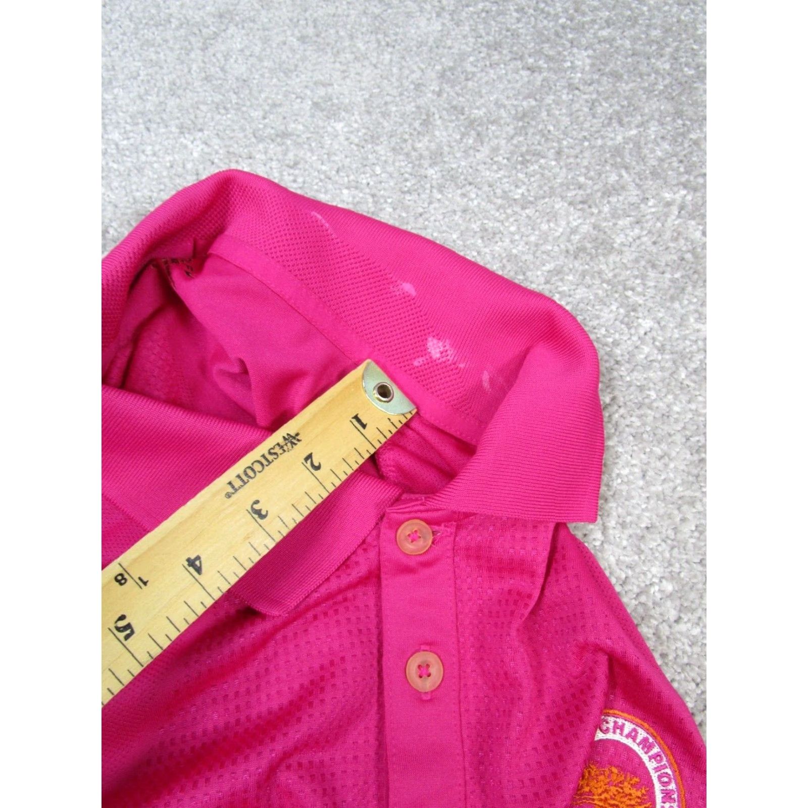 Nike Nike Golf Polo Shirt Mens XL Dri-FIT Tour Performance Pink Solid Short Sleeve Collared Polo 2012 PGA Championship The Ocean Course Logo Mens Size US XL / EU 56 / 4 - 7 Thumbnail