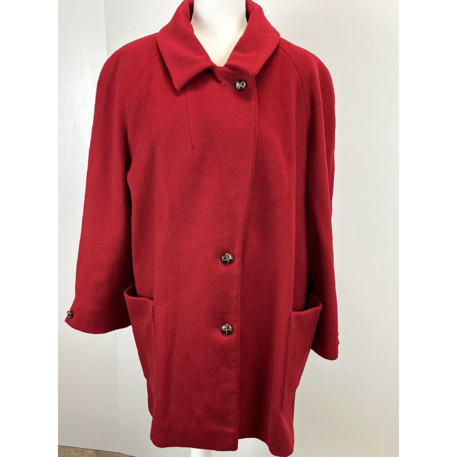 Talbots VINTAGE Talbots Wool Blend Coat Jacket Women 14 Red Oversized Pockets VGUC Mens/Womens Size XL / US 12-14 / IT 48-50 - 5 Thumbnail