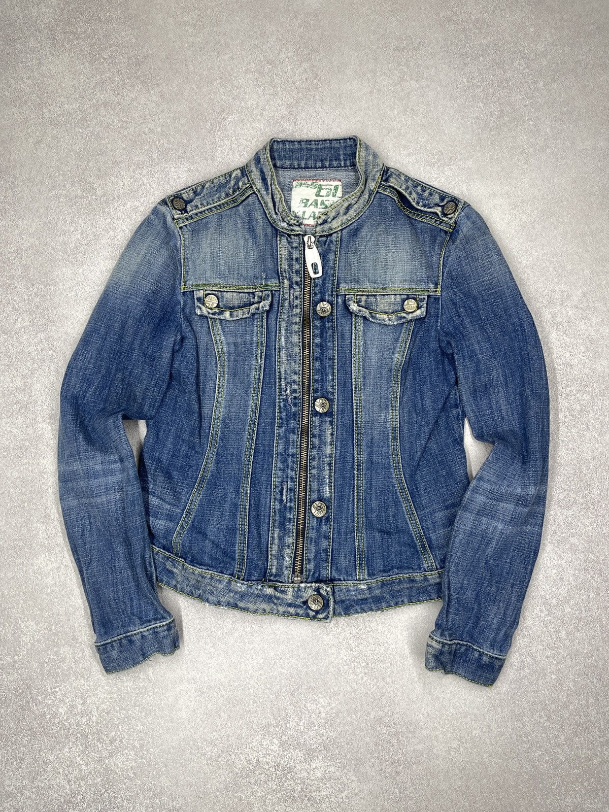 Miss Sixty Vintage Miss Sixty Denim Jacket Zip Up Biker Style Blue Y2K Size XL / US 12-14 / IT 48-50 - 2 Thumbnail