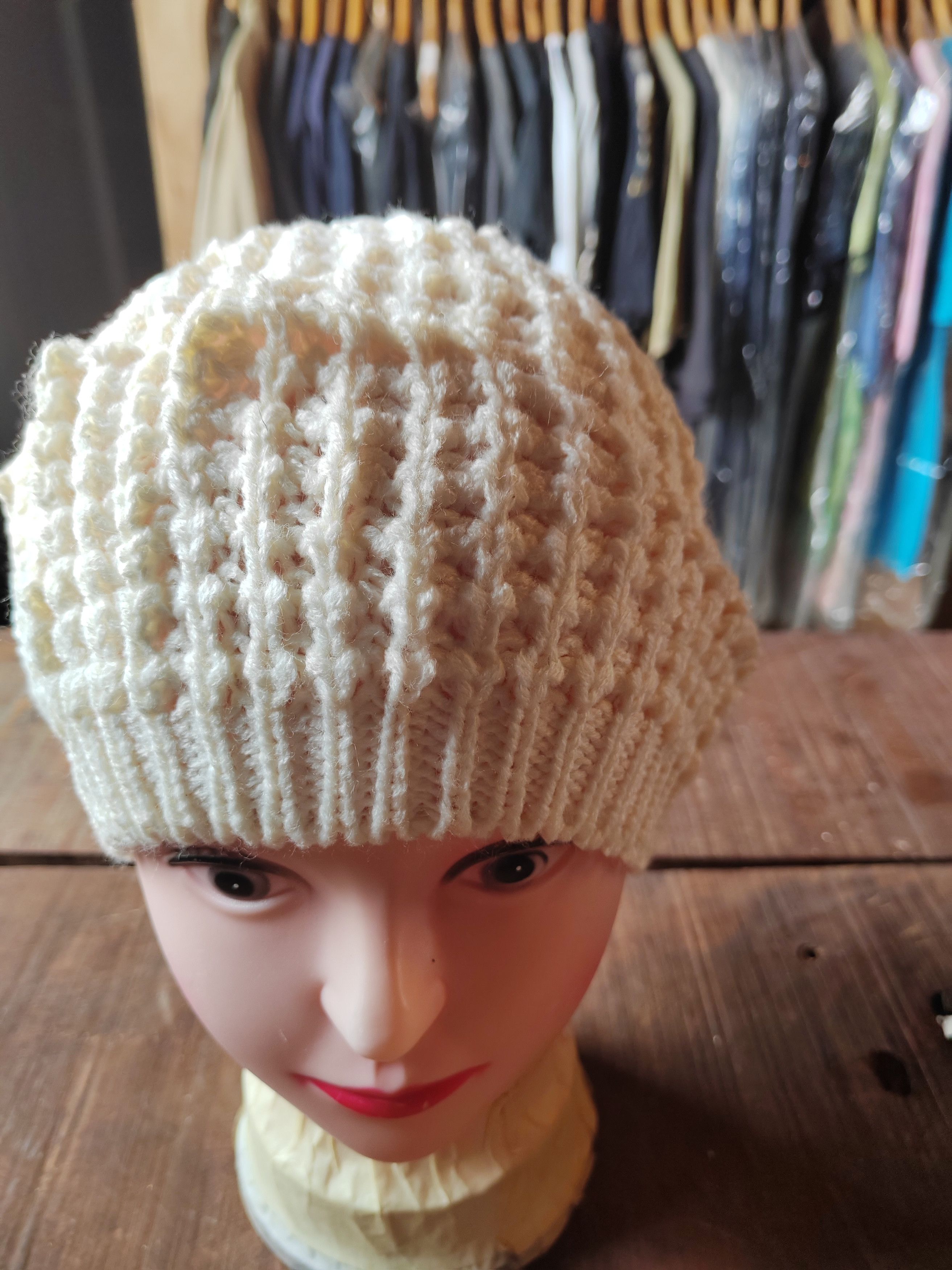 Japanese Brand Vintage Crochet Knitted handmade Beanie Snowcap Size ONE SIZE - 2 Thumbnail