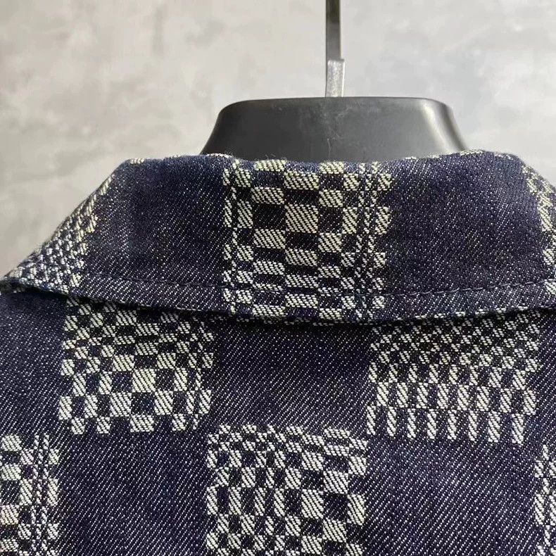 Louis Vuitton Louis Vuitton Black and grey checkerboard logo denim jacke Size US L / EU 52-54 / 3 - 7 Thumbnail