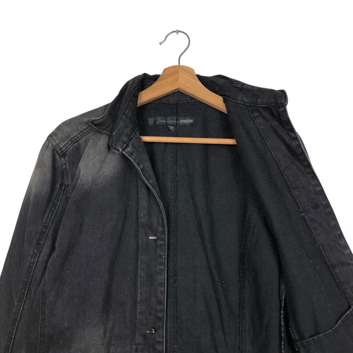 Japanese Brand 📌Schlussel Biker Denim Jacket Iconic Black Issey Miyake Size US M / EU 48-50 / 2 - 13 Thumbnail