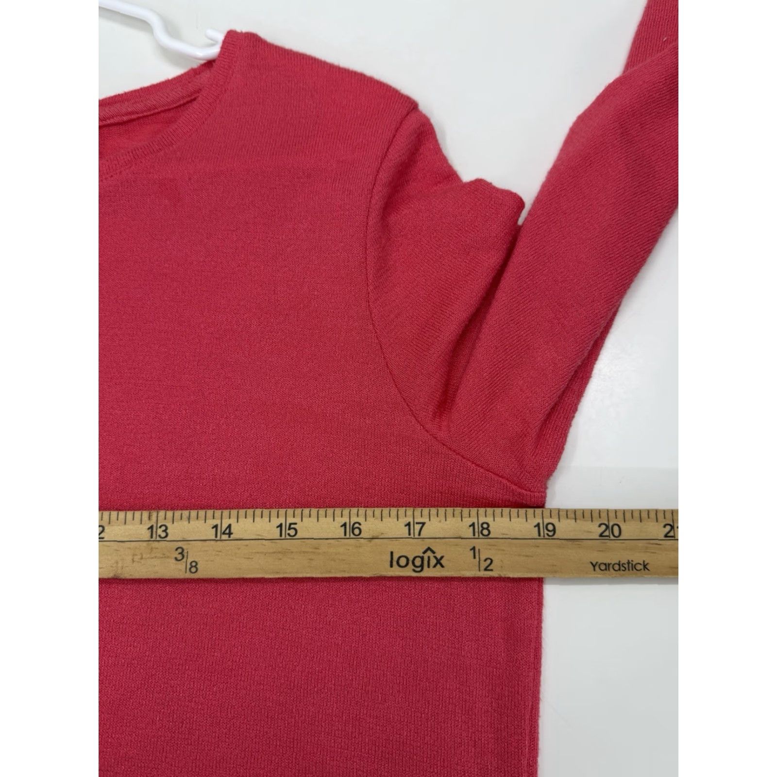 Apt. 9 Apt. 9 Womens Sweater Shirt Medium Bright Pink Long Sleeve Knit V-Neck Solid All Seasons Casual Womens Size M / US 6-8 / IT 42-44 - 7 Thumbnail